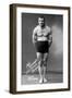 Flexing Russian Wrestler-null-Framed Art Print