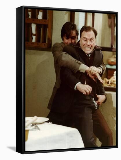 Flic story by Jacques Deray with Alain Delon and Jean-Louis Trintignant, 1975 (photo)-null-Framed Stretched Canvas