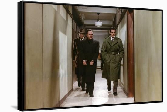 Flic story by Jacques Deray with Jean-Louis Trintignant and Alain Delon, 1975 (photo)-null-Framed Stretched Canvas