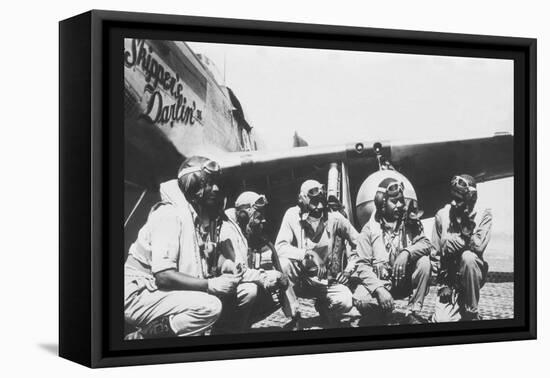 Fliers of a P-51 Mustang Group-null-Framed Stretched Canvas