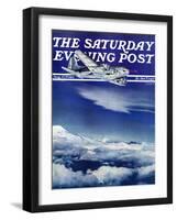 "Flight Above Clouds," Saturday Evening Post Cover, August 17, 1940-Clyde H. Sunderland-Framed Giclee Print