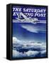 "Flight Above Clouds," Saturday Evening Post Cover, August 17, 1940-Clyde H. Sunderland-Framed Stretched Canvas