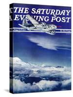 "Flight Above Clouds," Saturday Evening Post Cover, August 17, 1940-Clyde H. Sunderland-Stretched Canvas