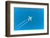 Flight Af Modern Aircraft above the Blue Sea. 3D Vector Illustration-tovovan-Framed Photographic Print