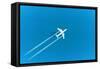 Flight Af Modern Aircraft above the Blue Sea. 3D Vector Illustration-tovovan-Framed Stretched Canvas