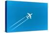 Flight Af Modern Aircraft above the Blue Sea. 3D Vector Illustration-tovovan-Stretched Canvas