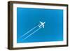 Flight Af Modern Aircraft above the Blue Sea. 3D Vector Illustration-tovovan-Framed Photographic Print