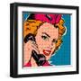 Flight attendant pink-Bruno Pozzo-Framed Art Print