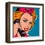 Flight attendant pink-Bruno Pozzo-Framed Art Print