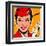 Flight attendant red-Bruno Pozzo-Framed Art Print