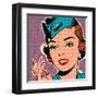 Flight attendant turquoise-Bruno Pozzo-Framed Art Print