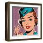 Flight attendant turquoise-Bruno Pozzo-Framed Art Print