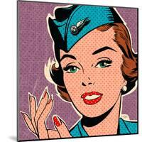 Flight attendant turquoise-Bruno Pozzo-Mounted Art Print