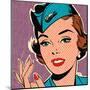 Flight attendant turquoise-Bruno Pozzo-Mounted Art Print