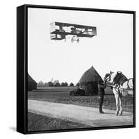 Flight by Henri Farman (1874-1958) from Chalons to Reims, 1908-null-Framed Stretched Canvas