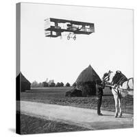 Flight by Henri Farman (1874-1958) from Chalons to Reims, 1908-null-Stretched Canvas