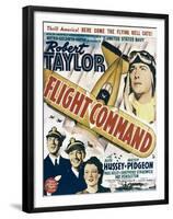 Flight Command, Walter Pidgeon, Robert Taylor, Ruth Hussey, Robert Taylor on Window Card, 1940-null-Framed Photo