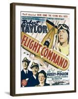 Flight Command, Walter Pidgeon, Robert Taylor, Ruth Hussey, Robert Taylor on Window Card, 1940-null-Framed Photo