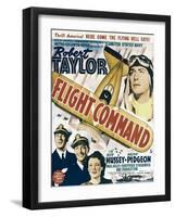 Flight Command, Walter Pidgeon, Robert Taylor, Ruth Hussey, Robert Taylor on Window Card, 1940-null-Framed Photo