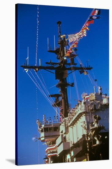 Flight Deck of the USS Kennedy Aircraft Carrier, New York City, New York-null-Stretched Canvas