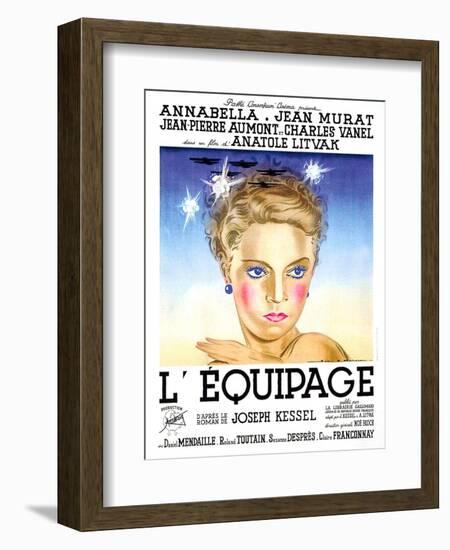 Flight Into Darkness, (aka L'equipage), French poster art, Annabella, 1935-null-Framed Art Print