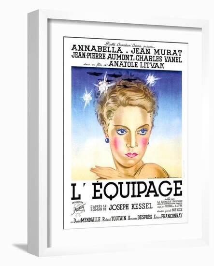 Flight Into Darkness, (aka L'equipage), French poster art, Annabella, 1935-null-Framed Art Print