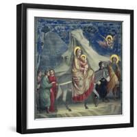 Flight into Egypt, 1303-1305-Giotto di Bondone-Framed Giclee Print