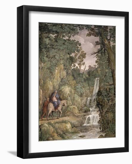 Flight into Egypt, 1621-1630-Pietro da Cortona-Framed Giclee Print