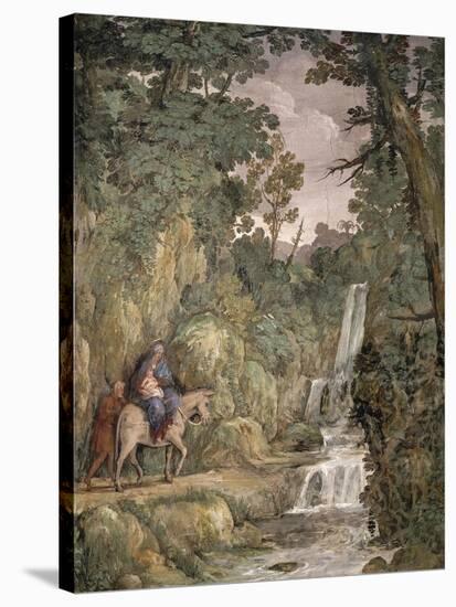 Flight into Egypt, 1621-1630-Pietro da Cortona-Stretched Canvas