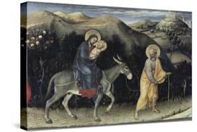 Flight into Egypt (Predella Detail from Adoration-Gentile Da Fabriano-Stretched Canvas