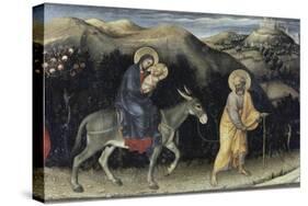 Flight into Egypt (Predella Detail from Adoration-Gentile Da Fabriano-Stretched Canvas