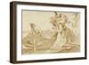 Flight into Egypt (recto); Various Studies (verso)-Giovanni Battista Tiepolo-Framed Art Print