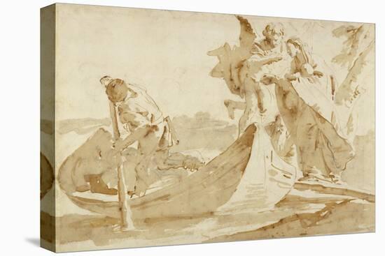 Flight into Egypt (recto); Various Studies (verso)-Giovanni Battista Tiepolo-Stretched Canvas