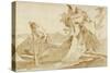 Flight into Egypt (recto); Various Studies (verso)-Giovanni Battista Tiepolo-Stretched Canvas