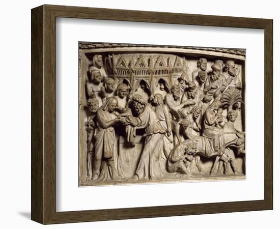 Flight into Egypt, Scene from the Life of Christ, Panel on the Pulpit in the Cathedral of Pisa-Giovanni Pisano-Framed Giclee Print