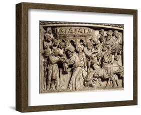 Flight into Egypt, Scene from the Life of Christ, Panel on the Pulpit in the Cathedral of Pisa-Giovanni Pisano-Framed Giclee Print