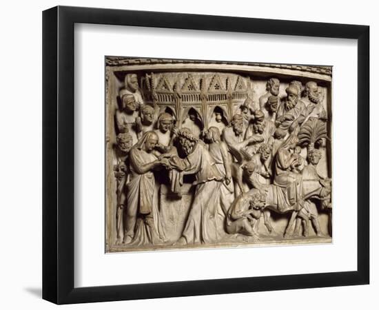 Flight into Egypt, Scene from the Life of Christ, Panel on the Pulpit in the Cathedral of Pisa-Giovanni Pisano-Framed Giclee Print