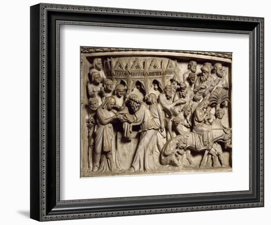 Flight into Egypt, Scene from the Life of Christ, Panel on the Pulpit in the Cathedral of Pisa-Giovanni Pisano-Framed Giclee Print
