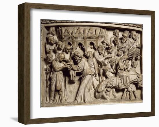 Flight into Egypt, Scene from the Life of Christ, Panel on the Pulpit in the Cathedral of Pisa-Giovanni Pisano-Framed Giclee Print