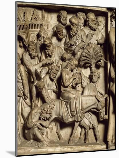 Flight into Egypt, Scene from the Life of Christ, Panel on the Pulpit in the Cathedral of Pisa-Giovanni Pisano-Mounted Giclee Print