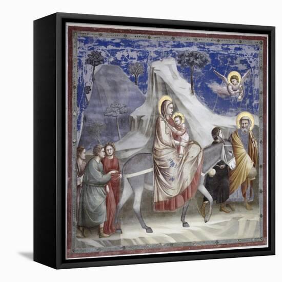 Flight into Egypt-Giotto di Bondone-Framed Stretched Canvas