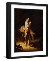 Flight into Egypt-Rembrandt van Rijn-Framed Giclee Print