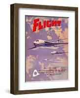 Flight' magazine cover - Handley Page Victors, 1957-Laurence Fish-Framed Giclee Print