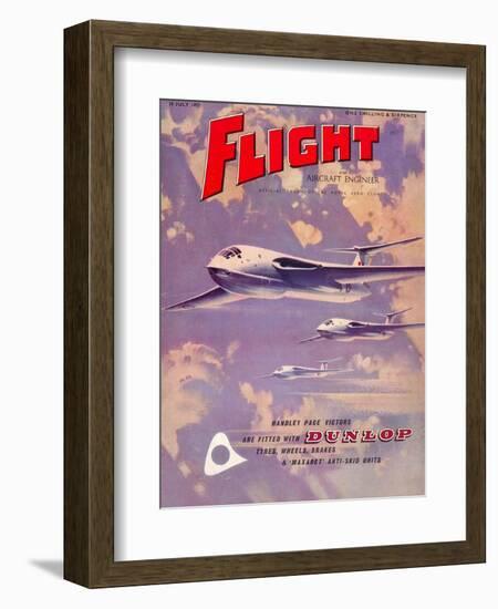 Flight' magazine cover - Handley Page Victors, 1957-Laurence Fish-Framed Giclee Print