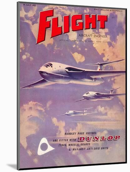 Flight' magazine cover - Handley Page Victors, 1957-Laurence Fish-Mounted Giclee Print