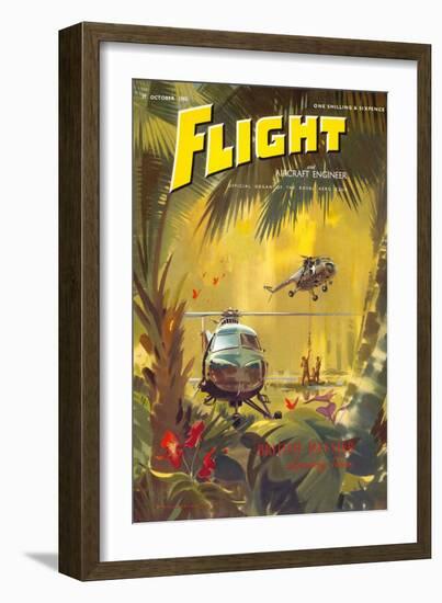 Flight' magazine cover - Helicopter Landing Gear, 1955-Laurence Fish-Framed Giclee Print