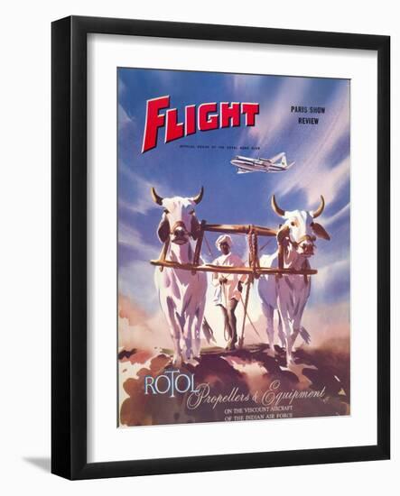 Flight' magazine cover - Viscount Aircraft of the Indian Air Force, 1950s-Laurence Fish-Framed Giclee Print