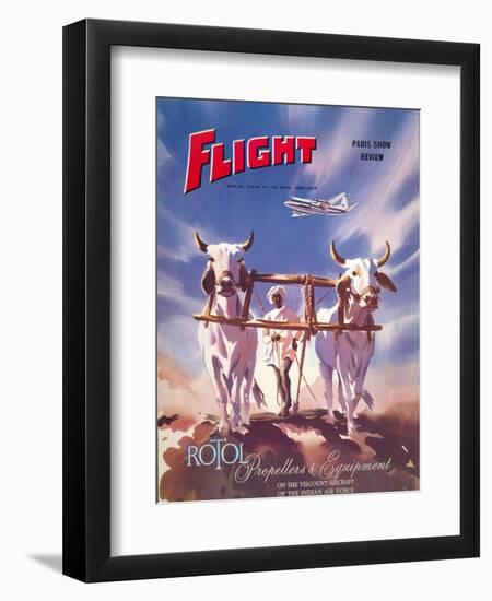 Flight' magazine cover - Viscount Aircraft of the Indian Air Force, 1950s-Laurence Fish-Framed Giclee Print