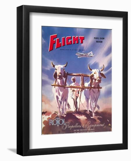 Flight' magazine cover - Viscount Aircraft of the Indian Air Force, 1950s-Laurence Fish-Framed Giclee Print