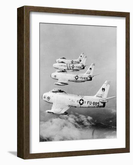 Flight of F-86 Sabrejets Guard the Philippines-null-Framed Photographic Print